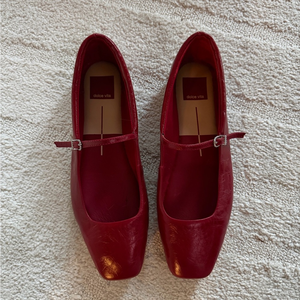 Dolce Vita Red Leather Flats
